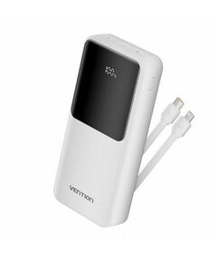 VENTION 20.000MAH POWER BANK (MICRO-USB + USB-C + USB-A + USB-A) WITH BUILT-IN TYPE-C AND LIGHTNING CABLES 22.5W WHITE LED DISPLAY TYPE (FHPW0) (VENFHPW0)