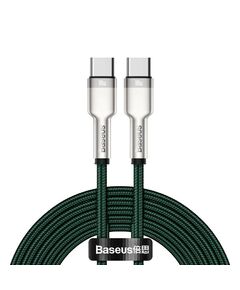 BASEUS CAFULE METAL BRAIDED USB 2.0 CABLE USB-C MALE - USB-C MALE ΠΡΆΣΙΝΟ 2M (CATJK-D06) (BASCATJK-D06)