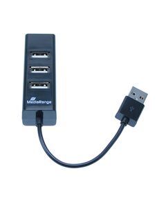 MEDIARANGE USB HUB 4-PORT USB 2.0 (BLACK) (MRCS502)