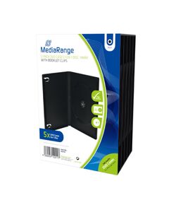 MEDIARANGE DVD CASE  FOR 1 DISC 14MM BLACK  (5 PACK) (MRBOX30)