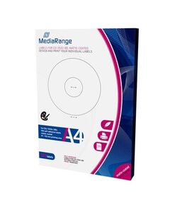 MEDIARANGE LABELS FOR CD/DVD/BD 41-118MM MATTE (100 PACK) (MRINK131)