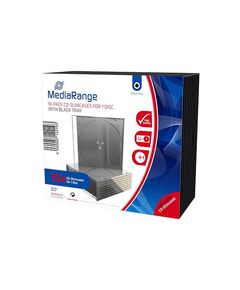 MEDIARANGE CD SLIMCASE FOR 1 DISC 5.2MM BLACK TRAY (10 PACK) (MRBOX32)