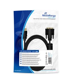 ΚΑΛΏΔΙΟ MEDIARANGE HDMI TO DVI CONNECTION, GOLD-PLATED, WITH FERRITE CORE, HDMI PLUG /DVI-D PLUG (24+1 PIN), 2.0M, BLACK (MRCS132)
