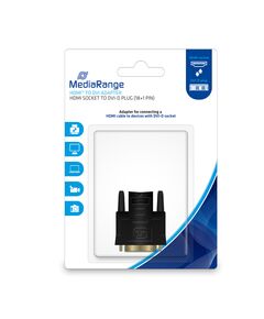 MEDIARANGE HDMI TO DVI ADAPTER, GOLD-PLATED, HDMI SOCKET/DVI-D PLUG (18+1 PIN), BLACK (MRCS170)