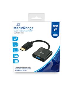 ΚΑΛΏΔΙΟ MEDIARANGE SVGA TO DISPLAYPORT CONVERTER, VGA SOCKET/DP PLUG, 15CM, BLACK (MRCS173)