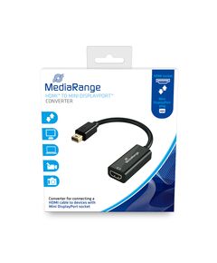 ΚΑΛΏΔΙΟ MEDIARANGE HDMI HIGH SPEED TO MINI DISPLAYPORT CONVERTER, GOLD-PLATED, HDMI SOCKET/MINI DP PLUG, 10 GBIT/S DATA TRANSFER RATE, 15CM, BLACK (MRCS176)