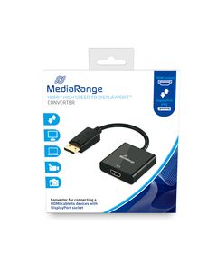 ΚΑΛΏΔΙΟ MEDIARANGE HDMI HIGH SPEED TO DISPLAYPORT CONVERTER, GOLD-PLATED, HDMI SOCKET/DP PLUG, 18 GBIT/S DATA TRANSFER RATE, 20CM, BLACK (MRCS177)
