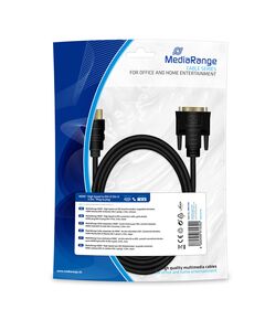ΚΑΛΏΔΙΟ MEDIARANGE HDMI TO DVI CONNECTION CABLE, GOLD-PLATED, HDMI PLUG/DVI-D PLUG (18+1 PIN), 2.0M, BLACK (MRCS185)