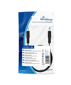 ΚΑΛΏΔΙΟ MEDIARANGE AUDIO CONNECTION, JACK PLUG 3.5MM/JACK PLUG 3.5MM, 1.5M, BLACK (MRCS189)