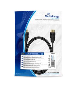 ΚΑΛΏΔΙΟ MEDIARANGE HDMI HIGH SPEED WITH ETHERNET CONNECTION, GOLD-PLATED CONTACTS, 18 GBIT/S DATA TRANSFER RATE, 1.0M, COTTON, BLACK (MRCS195)
