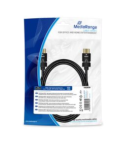 ΚΑΛΏΔΙΟ MEDIARANGE HDMI HIGH SPEED WITH ETHERNET CONNECTION, WITH ROTATING PLUGS, GOLD-PLATED CONTACTS, 18 GBIT/S DATA TRANSFER RATE, 2.0M, COTTON, BLACK (MRCS197)