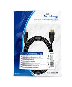 ΚΑΛΏΔΙΟ MEDIARANGE HDMI HIGH SPEED WITH ETHERNET CONNECTION CABLE, GOLD-PLATED CONTACTS, 18 GBIT/S DATA TRANSFER RATE, 3.0M, COTTON, BLACK (MRCS198)