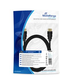 ΚΑΛΏΔΙΟ MEDIARANGE HDMI HIGH SPEED WITH ETHERNET CONNECTION, GOLD-PLATED CONTACTS, 10.2 GBIT/S DATA TRANSFER RATE, 2.0M, BLACK (MRCS210)