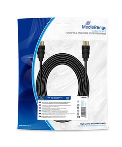 ΚΑΛΏΔΙΟ MEDIARANGE HDMI HIGH SPEED WITH ETHERNET CONNECTION, GOLD-PLATED CONTACTS, 10.2 GBIT/S DATA TRANSFER RATE, 5.0M, COTTON, BLACK (MRCS211)