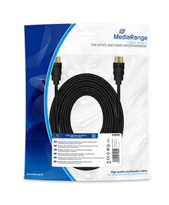 ΚΑΛΏΔΙΟ MEDIARANGE HDMI HIGH SPEED WITH ETHERNET CONNECTION CABLE, GOLD-PLATED CONTACTS, 10.2 GBIT/S DATA TRANSFER RATE, 10.0M, BLACK (MRCS212)