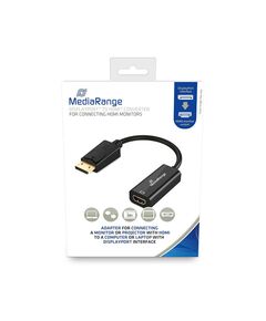 ΚΑΛΏΔΙΟ MEDIARANGE HDMI HIGH SPEED TO DISPLAYPORT CONVERTER, GOLD-PLATED, HDMI SOCKET/DP PLUG, 10 GBIT/S DATA TRANSFER RATE, 15CM, BLACK (MRCS175)