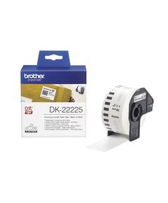 BROTHER DK-22225 CONTINUOUS PAPER LABEL ROLL – BLACK ON WHITE, 38MM WIDE (DK22225) (BRODK22225)
