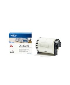BROTHER DK-22246 CONTINUOUS PAPER LABEL ROLL – BLACK ON WHITE, 103MM WIDE (DK22246) (BRODK22246)