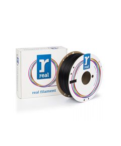 REAL PLA RECYCLED 3D PRINTER FILAMENT - BLACK - SPOOL OF 1KG - 1.75MM (REALPLARBLACK1000MM175)