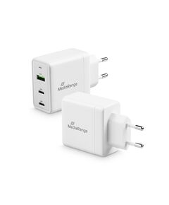 MEDIARANGE 65W FAST CHARGER WITH USB-A AND TWO USB-C OUTPUTS, WHITE (MRMA116)
