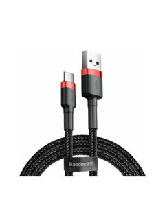 BASEUS CAFULE BRAIDED USB 2.0 CABLE USB-C MALE - USB-A MALE ΜΑΎΡΟ 2M (CATKLF-C91) (BASCATKLF-C91)