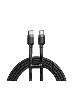 BASEUS CAFULE BRAIDED USB 2.0 CABLE USB-C MALE - USB-C MALE ΓΚΡΙ 2M (CATKLF-HG1) (BASCATKLF-HG1)