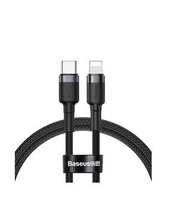 BASEUS CAFULE BRAIDED USB 3.0 CABLE USB-C MALE - LIGHTNING ΜΑΎΡΟ 1M (CATLKLF-G1) (BASCATLKLF-G1)