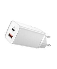 BASEUS ΦΟΡΤΙΣΤΉΣ ΧΩΡΊΣ ΚΑΛΏΔΙΟ ΜΕ ΘΎΡΑ USB-A ΚΑΙ ΘΎΡΑ USB-C ΛΕΥΚΌΣ (CCGAN2L-B02) (BASCCGAN2L-B02)