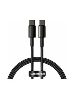 BASEUS BRAIDED USB 2.0 CABLE USB-C MALE - USB-C MALE ΜΑΎΡΟ 2M (CATWJ-A01) (BASCATWJA01)
