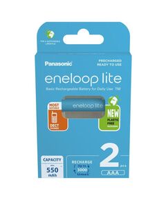 PANASONIC ENELOOP LITE ΕΠΑΝΑΦΟΡΤΙΖΌΜΕΝΕΣ ΜΠΑΤΑΡΊΕΣ AAA NI-MH 550MAH 1.2V 2ΤΜΧ (8212625) (PAN8212625)