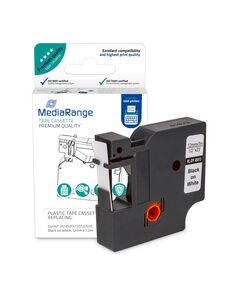 ΠΛΑΣΤΙΚΉ ΤΑΙΝΊΑ ΕΤΙΚΕΤΟΓΡΆΦΟΥ MEDIARANGE (DYMO D1/45013/S0720530) 12 MM X 7 M (ΜΑΎΡΑ ΓΡΆΜΜΑΤΑ ΣΕ ΛΕΥΚΌ ΦΌΝΤΟ) (MRDY45013)