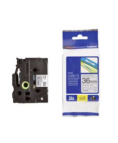BROTHER P-TOUCH LAMINATED BLACK ON MAT SILVER 8M X 36MM (TZEM961) (BROTZEM961)