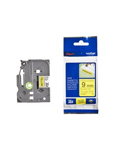 BROTHER P-TOUCH  INDUSTRIAL LAMINATED BLACK ON YELLOW 8M X 9MM (TZES621) (BROTZES621)