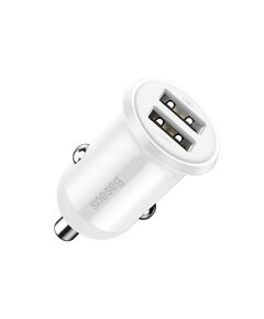 BASEUS CAR CHARGER GRAIN 3.1A WHITE (CCALL-ML02) (BASCCALL-ML02)