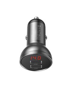 BASEUS CAR CHARGER DIGITAL DISPLAY GRAY (24W) (CCBX-0G) (BASCCBX-0G)