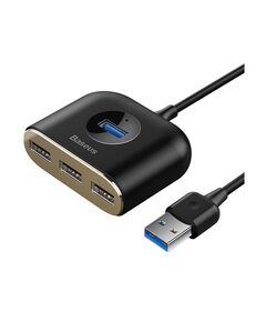 BASEUS HUB SQUARE ROUND 4IN1 USB ADAPTER USB3.0 1M BLACK (CAHUB-AY01) (BASCAHUB-AY01)