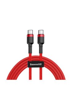 BASEUS CAFULE BRAIDED USB 2.0 CABLE USB-C MALE - USB-C MALE ΚΌΚΚΙΝΟ 1M (CATKLF-G09) (BASCATKLFG09)