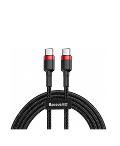 BASEUS CAFULE BRAIDED USB 2.0 CABLE USB-C MALE - USB-C MALE ΜΑΎΡΟ 2M (CATKLF-H91) (BASCATKLFH91)