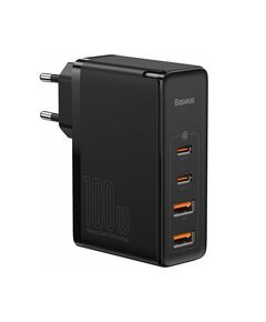 BASEUS ΦΟΡΤΙΣΤΉΣ ΧΩΡΊΣ ΚΑΛΏΔΙΟ ΜΕ 2 ΘΎΡΕΣ USB-A ΚΑΙ 2 ΘΎΡΕΣ USB-C 100W QUICK CHARGE 4+ ΜΑΎΡΟΣ (CCGAN2P-L01) (BASCCGAN2PL01)