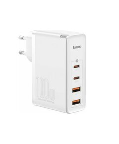 BASEUS ΦΟΡΤΙΣΤΉΣ ΧΩΡΊΣ ΚΑΛΏΔΙΟ ΜΕ 2 ΘΎΡΕΣ USB-A ΚΑΙ 2 ΘΎΡΕΣ USB-C 100W QUICK CHARGE 4+ ΛΕΥΚΌΣ (CCGAN2P-L02) (BASCCGAN2PL02)