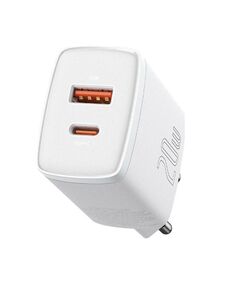 BASEUS ΦΟΡΤΙΣΤΉΣ ΧΩΡΊΣ ΚΑΛΏΔΙΟ ΜΕ ΘΎΡΑ USB-A ΚΑΙ ΘΎΡΑ USB-C 20W POWER DELIVERY / QUICK CHARGE 3.0 ΛΕΥΚΌΣ (CCXJ-B02) (BASCCXJB02)
