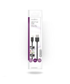NEDIS USB 2.0 CABLE USB-C MALE - USB-A MALE ΜΑΎΡΟ 1M (CCGP60600BK10) (NEDCCGP60600BK10)