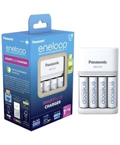 PANASONIC ENELOOP SMARTPLUS BQ-CC55E ΦΟΡΤΙΣΤΉΣ 4 ΜΠΑΤΑΡΙΏΝ NI-MH ΜΕΓΈΘΟΥΣ AA/AAA ΣΕΤ ΜΕ 4X AA 2000MAH ΛΕΥΚΌ (37847519) (PAN37847519)