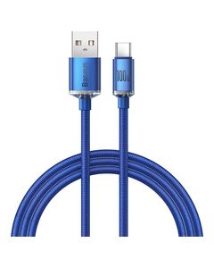 BASEUS CRYSTAL SHINE BRAIDED USB 2.0 CABLE USB-C MALE - USB-A MALE ΜΠΛΕ 1.2M  (CAJY000403) (BASCAJY000403)