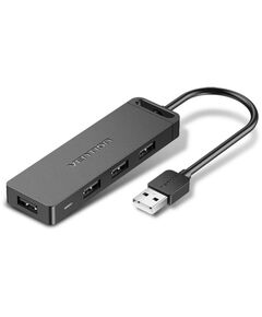 VENTION 4-PORT USB 2.0 HUB WITH POWER SUPPLY 1M BLACK (CHMBF) (VENCHMBF)