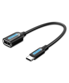 VENTION TYPE-C MALE TO USB A FEMALE OTG CABLE 0.15M BLACK PVC TYPE (CCSBB) (VENCCSBB)