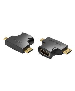 VENTION 2 IN 1 MINI HDMI AND MICRO HDMI MALE TO HDMI FEMALE ADAPTER BLACK (AGFB0) (VENAGFB0)