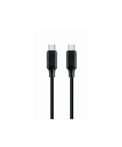 GEMBIRD BRAIDED USB 2.0 CABLE USB-C MALE - USB-C MALE ΜΑΎΡΟ 1.5M (CC-USB2-CMCM60-1.5M) (GEMCC-USB2-CMCM60-1.5M)