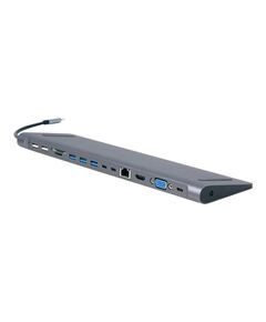 GEMBIRD USB-C HUB HDMI GBE 3X USB 3.1 2X USB 2.0 2X USB-C USB-C PD CARD VGA (A-CM-COMBO9-01) (GEMA-CM-COMBO9-01)