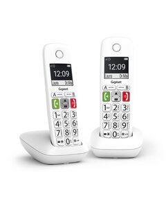 GIGASET WIRELESS LANDLINE PHONE E290 DUO WHITE (L36852-H2901-D202) (GGSE290DUO-WH)